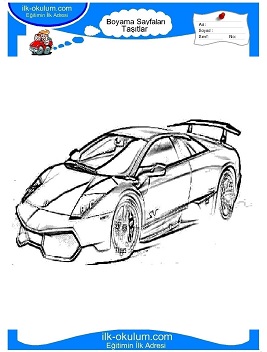 Çocuklar İçin Lamborghini Boyama Sayfaları 